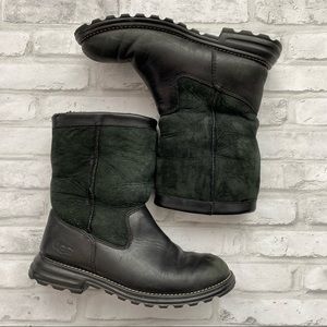 Ugg Boots - waterproof lower, rubber soles - Black Size 7